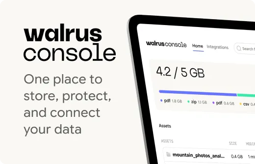 Walrus Console — One place to store, protect, and connect your data