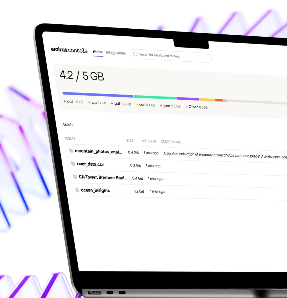 Walrus Console on a laptop